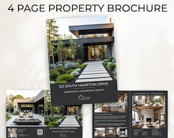 Luxury Real Estate Listing Brochure, 4 Page Modern Real Estate Flyer, Luxury Real Estate Marketing, New Listing Property Brochure Template