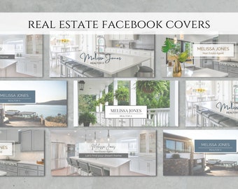 5 Real Estate Facebook Cover Template Designs | Facebook Banner | Real Estate Marketing | Realtor Social Media Branding