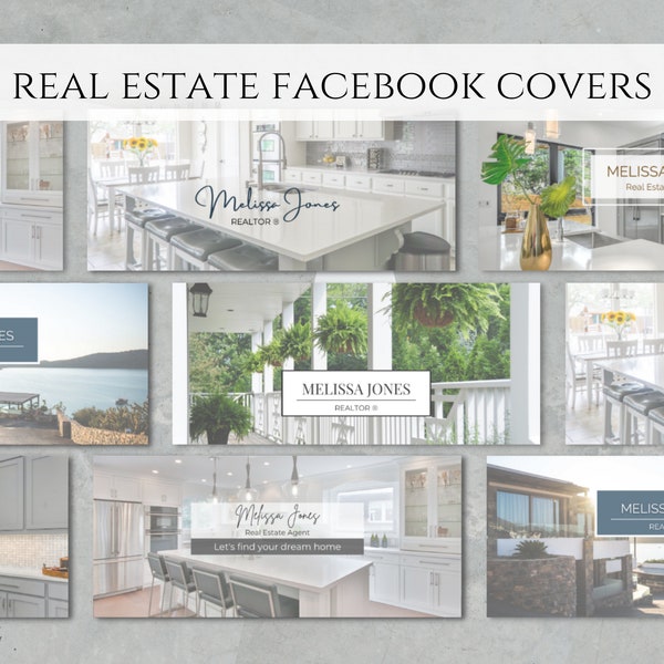 5 Real Estate Facebook Cover Template Designs | Facebook Banner | Real Estate Marketing | Realtor Social Media Branding