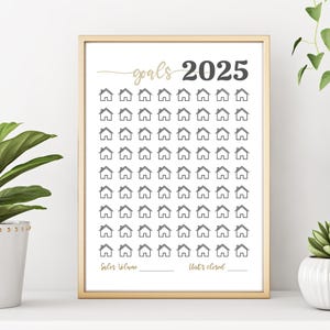 Goal Chart, Real Estate House Goal Chart, Real Estate Goal Sheet, Realtor Success Tracker, Goal Setting 2025, Realtor Sales Tracker
