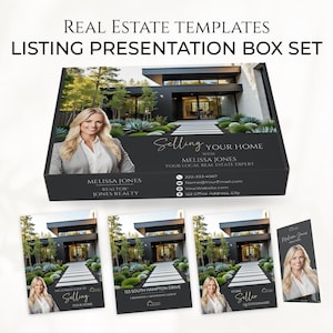Listing Presentation Box Templates, Real Estate Pre-Listing Kit, Luxury Real Estate Seller Box Kit, Modern Real Estate Marketing Templates