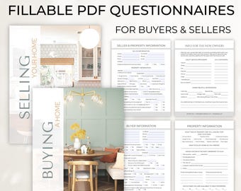 Client Questionnaire Real Estate, Buyer & Seller Questionnaire, Buying a Home Questionnaire and Sellers Prelisting Questionnaire Templates