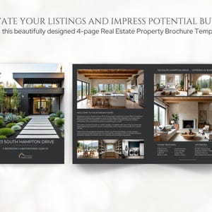 Luxury Real Estate Listing Brochure, 4 Page Modern Real Estate Flyer, Luxury Real Estate Marketing, New Listing Property Brochure Template bild 2