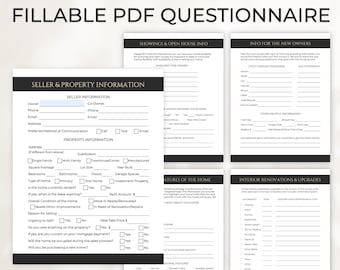 Real Estate Seller Information Sheet, Listing Packet, Seller’s Property Intake Form, Seller Pre Listing Questionnaire, Real Estate Template
