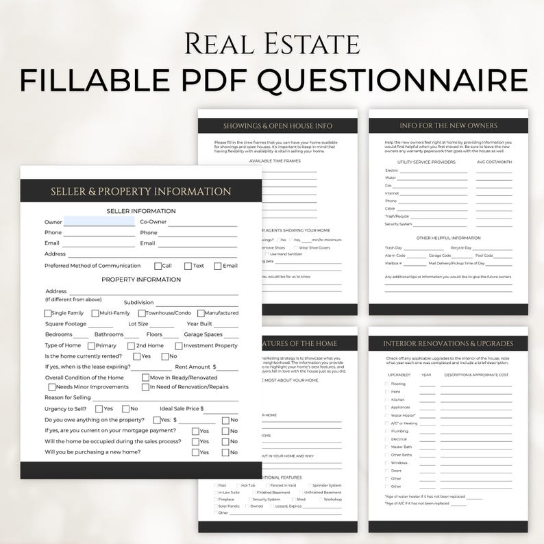 Inmate Property Intake Form Real Estate Seller Information Sheet, Listing Packet, Seller’s Property ...