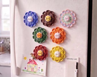 Clips magnéticos giratorios con forma de flor y organizador de nevera de Hacking Home / Pétalos bonitos para sellar aperitivos impresos en 3D / Gadget de cocina colorido