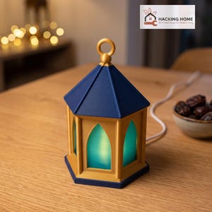 Ramadan Lantern LED Lamp | Fanous Table Light with 16 Colour USB LED | 3D Printed Eid Decoration | Islamic Home Decor by Hacking Home