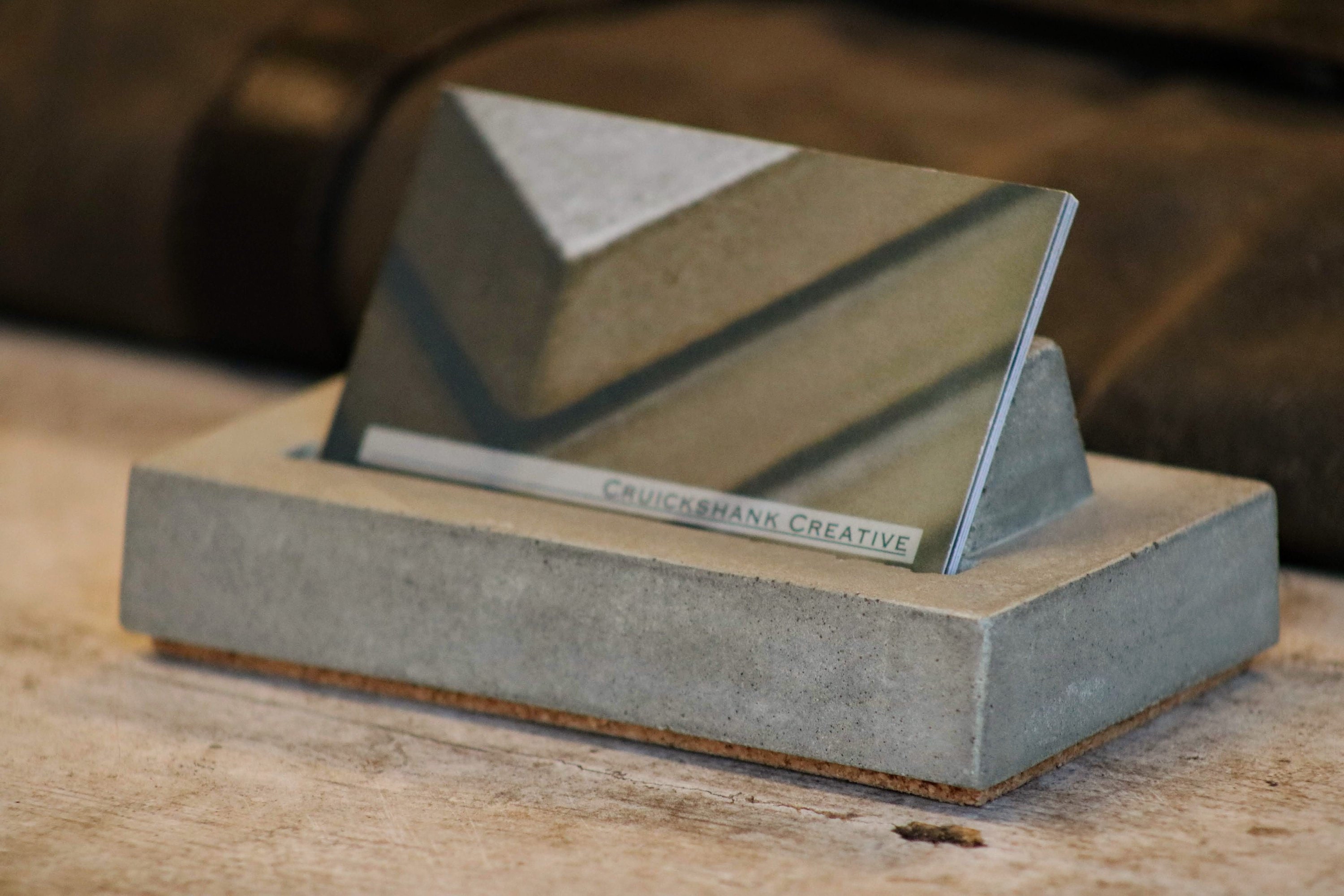 Concrete Business Card Holder Office Accessory Desk Accessory