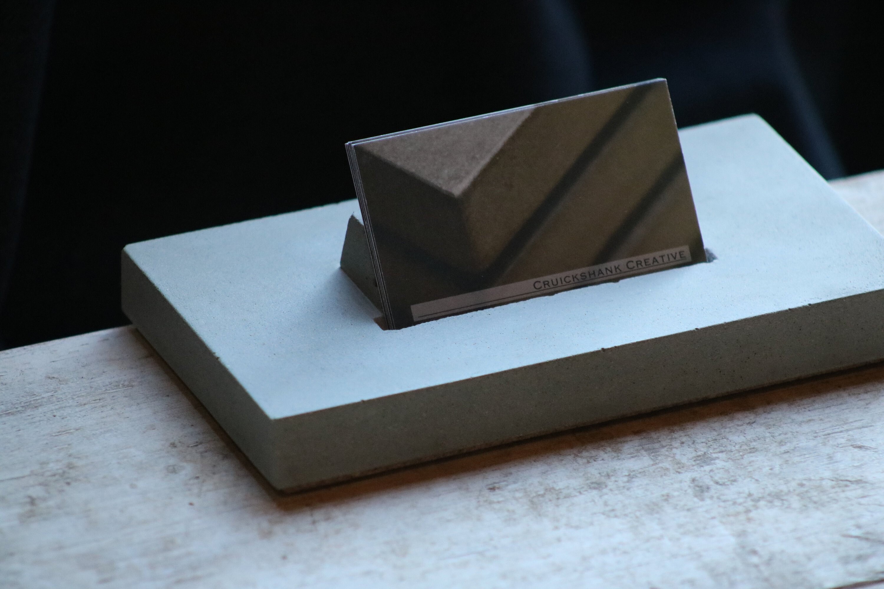 Concrete Business Card Holder Grey Business Card Stand Desk