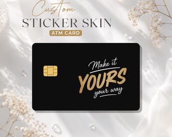 Custom Credit Card Skin, Personalized Debit Card Sticker, Waterproof Vinyl Decal
