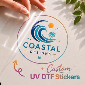 Custom Logo UV DTF Transfer, Waterproof Branding Stickers, Full Color Decals