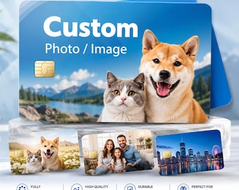 Custom Photo Credit Card Skin, Personalized Vinyl Waterproof Debit Card Sticker Wrap, Aesthetic Bank Card Decal