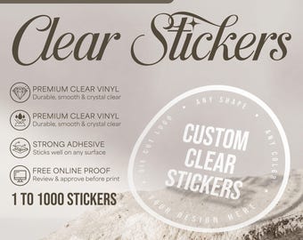Custom Logo Clear Stickers, Die Cut Transparent Vinyl Labels for Business Branding