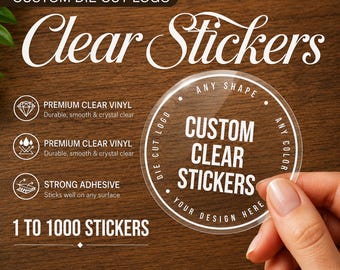 Custom Clear Stickers, Transparent Logo Vinyl Labels, Waterproof Any Shape