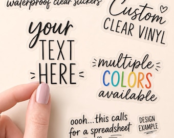 Custom Logo Clear Stickers, Transparent Die Cut Vinyl Labels, Waterproof Decals