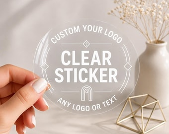 Custom Logo Clear Stickers, Waterproof Sticker, Die Cut Transparent Vinyl Labels