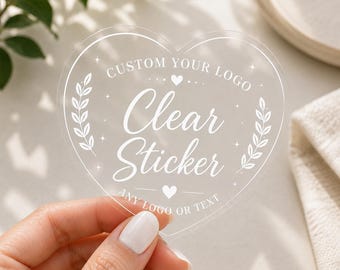 Custom Logo Clear Stickers | Transparent Vinyl Labels | Waterproof Branding Sticker