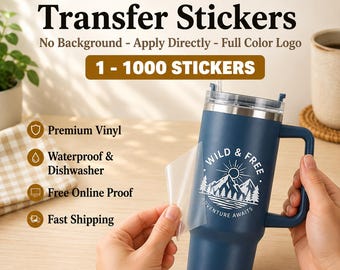 Custom Logo UV DTF Stickers, Waterproof Transfer Decals For Business, Bulk Options