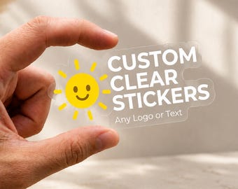 Custom Clear Logo Stickers, Die Cut Transparent Sticker, Waterproof Vinyl Labels