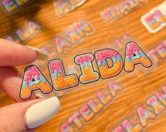 Custom Name Clear Stickers, Personalized Waterproof Vinyl Decal for Tumblers, Laptops & School Gear