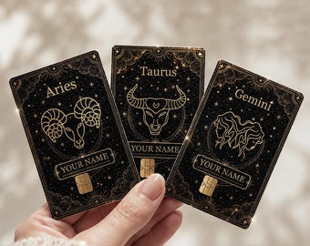 Custom Zodiac Sign Credit Card Skin, Personalized Horoscope Card Sticker Wrap, Waterproof Vinyl Decal