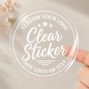Custom Clear Logo Stickers, Personalized Die Cut Waterproof Vinyl Labels, Any Shape