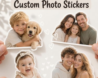 Custom Photo Vinyl Stickers, Personalized Waterproof Die Cut Labels