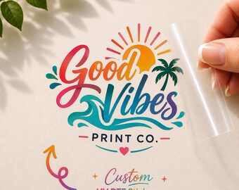 Custom Logo UV DTF Stickers, Waterproof Transfer Sticker, Color Branding Decals