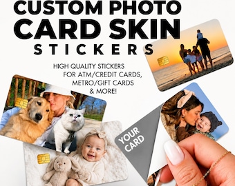 Custom Photo Credit Card Skin, Personalized Card Sticker Wrap, Waterproof Vinyl Decal