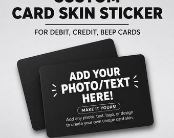 Custom Credit Card Skin, Personalized Debit Card Sticker, Waterproof Bank Card Decal