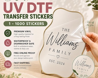 Custom Logo UV DTF Stickers, Waterproof Full Color Transfer Labels, Hard Surface Wrap