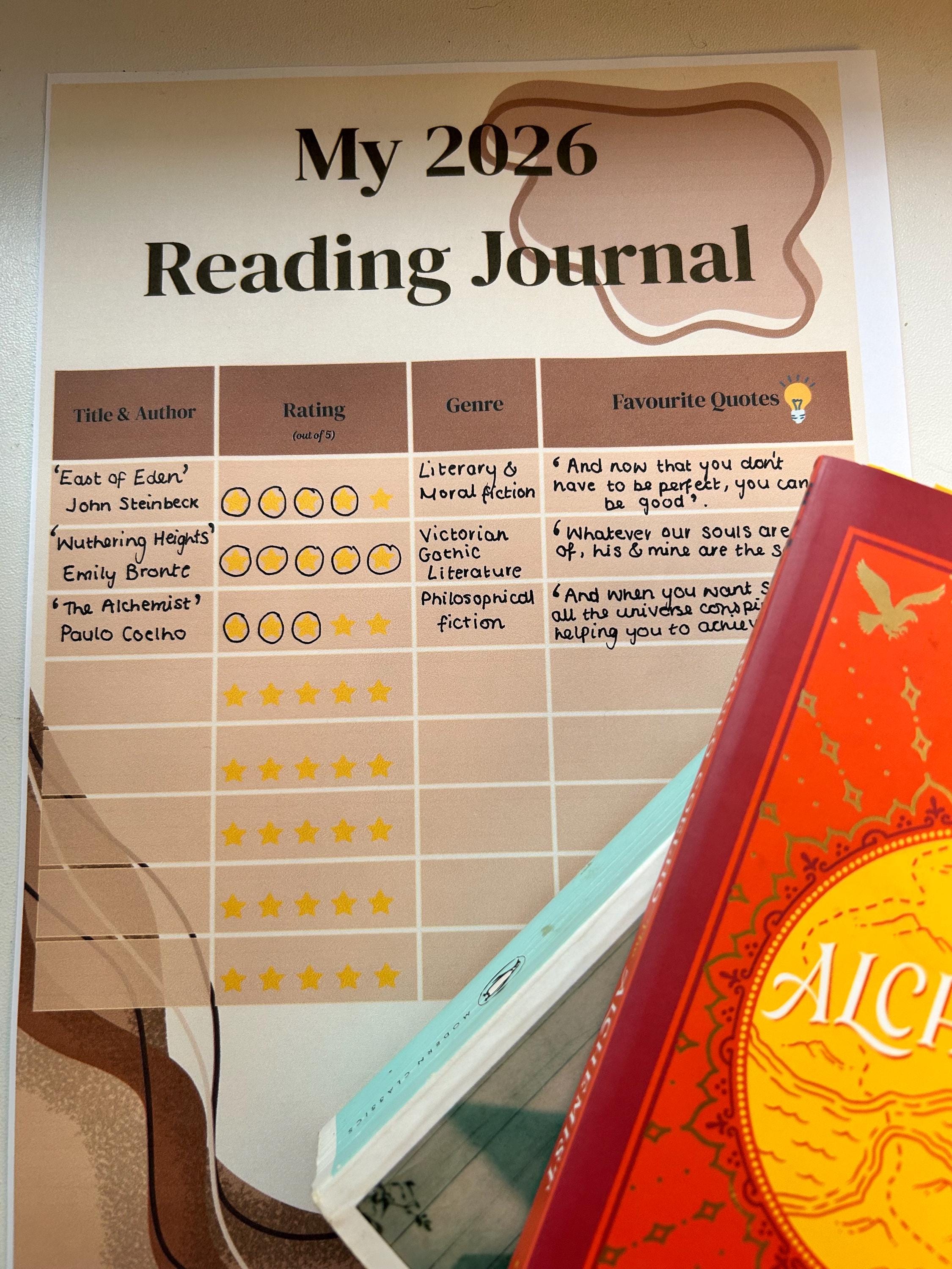 My 2026 Reading Journal - Printable Book Tracker - Etsy