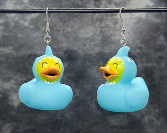 Shark Costume Rubber Ducky Earrings Shark Week / Halloween