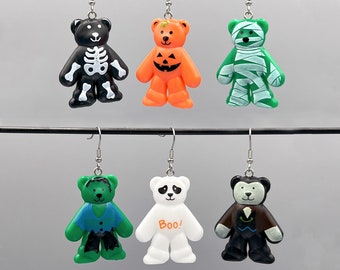 Halloween Teddy Bear Earrings