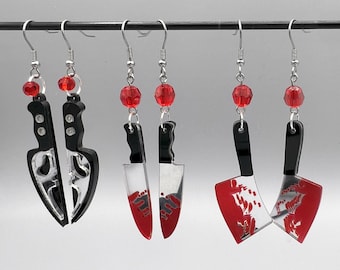 Horror Movie Bloody / Ghostface Knife Earrings