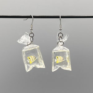 Tropical Fish in a Bag Earrings image 6