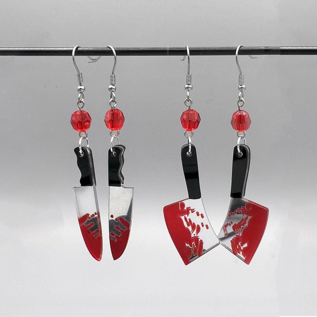 Horror Movie Bloody Knife Earrings - Etsy