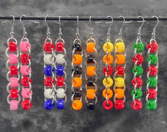 Beaded Holiday / Seasonal Chain Earrings Solid / Translucent