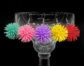 Pastel Porcupine Ball Earrings (small)