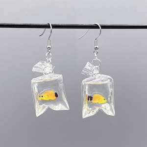 Tropical Fish in a Bag Earrings image 2