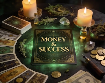 Money & Success Spell Printable | Mystic Fortune Teller Digital Art | Manifestation Ritual Decor