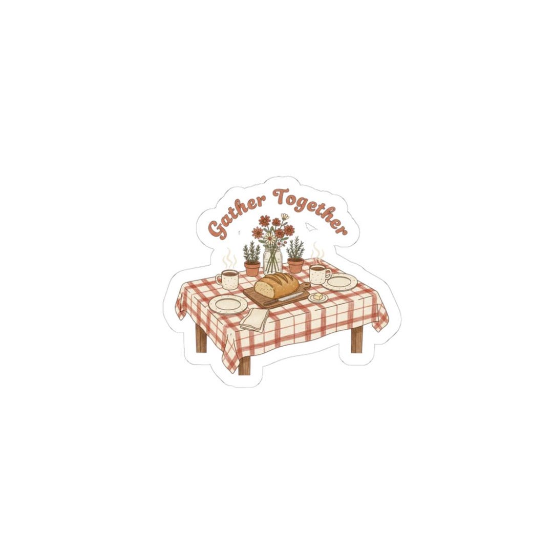Eating Together Sticker Gather Together Kiss-cut Stickers | Cozy Kitchen, Retro Diner Tabletop ...