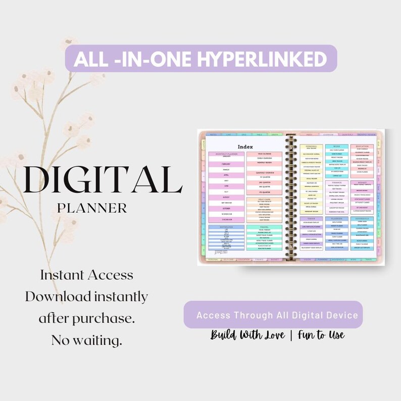 2026 Hyperlinked Digital Planner, Daily Weekly Monthly Layouts (digital ...