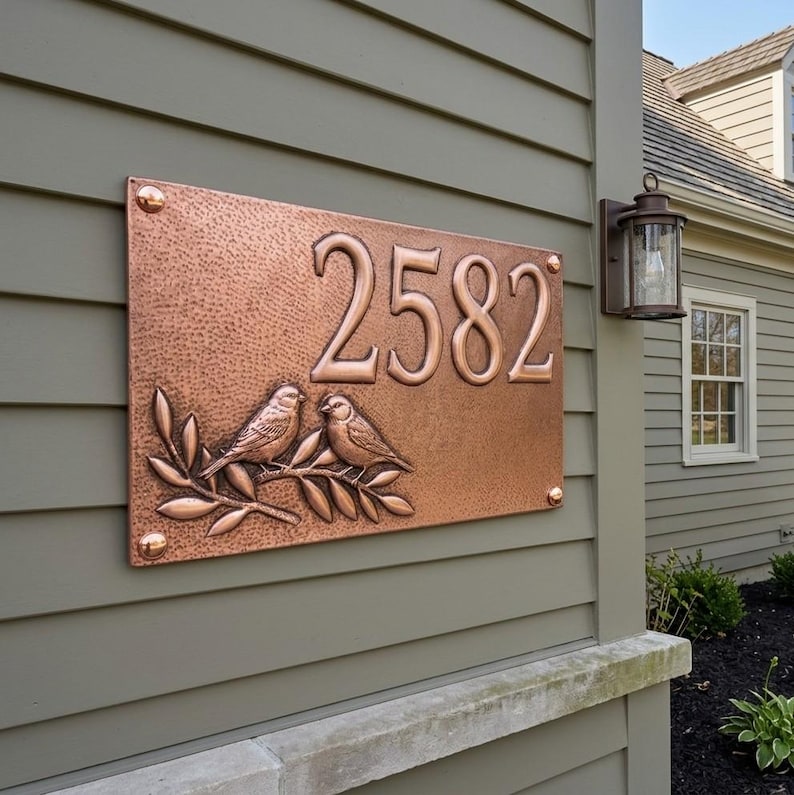 Customizable Copper Handmade House Number - Metal Address Plaque - Etsy