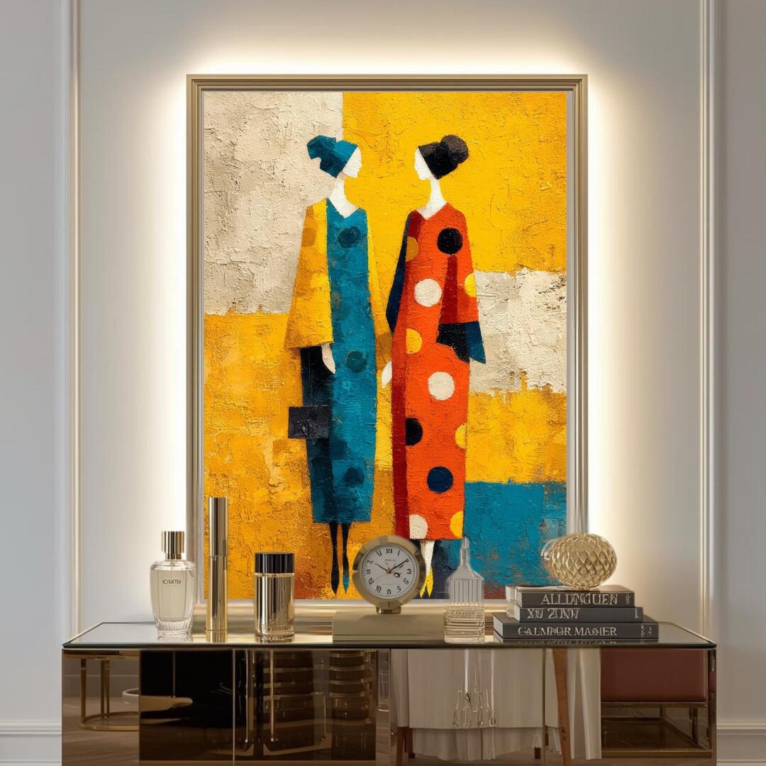 Modern Abstract Women Wall Art Printable, Colorful Feminine Painting ...
