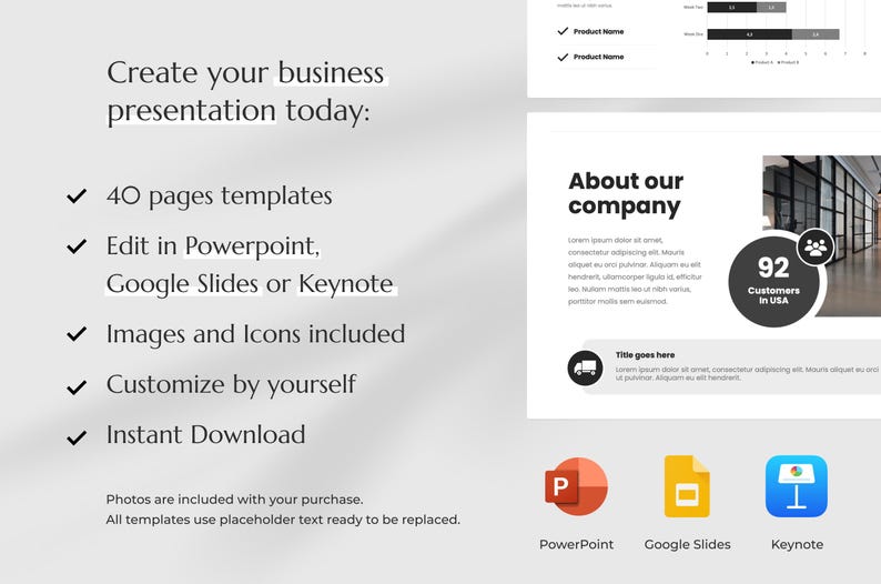 Black Business Presentation Template, Minimal Corporate Slides for ...
