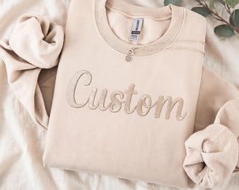 Custom Puff Embroidered Sweatshirt, Personalized 3D Text Hoodie