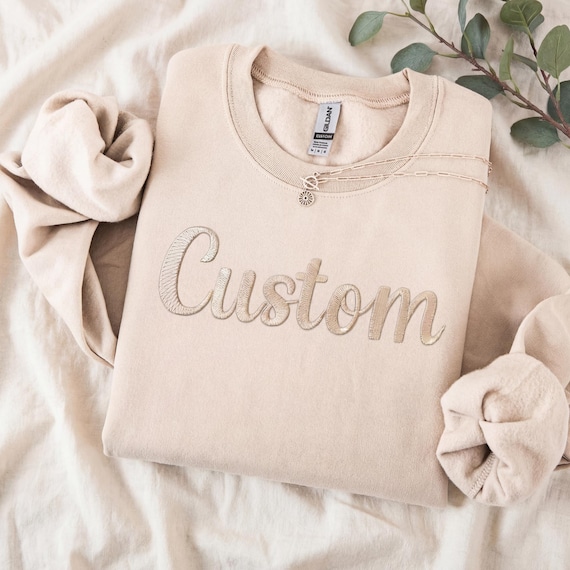 Custom Puff Embroidered Sweatshirt, Personalized 3D Text Hoodie