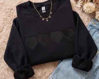 Personalized Embroidered Candy Heart MAMA Sweatshirt Customizable Mothers day Gift Personalized