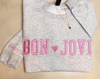 Embroidered Puff Lettering Crewneck Sweatshirt, Custom Sorority Group Name Top